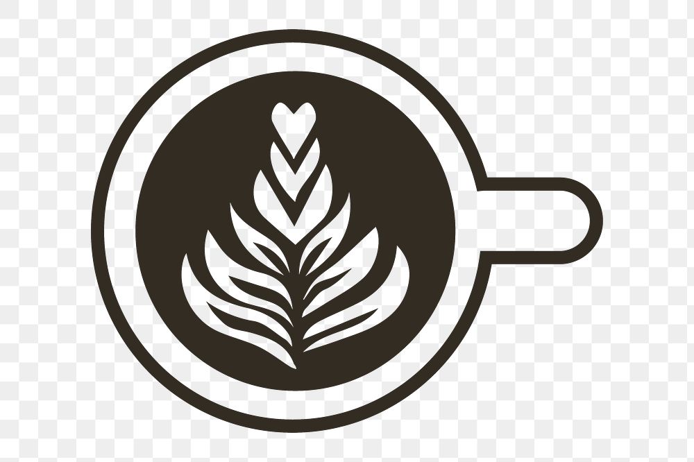 Latte art png sticker, transparent background