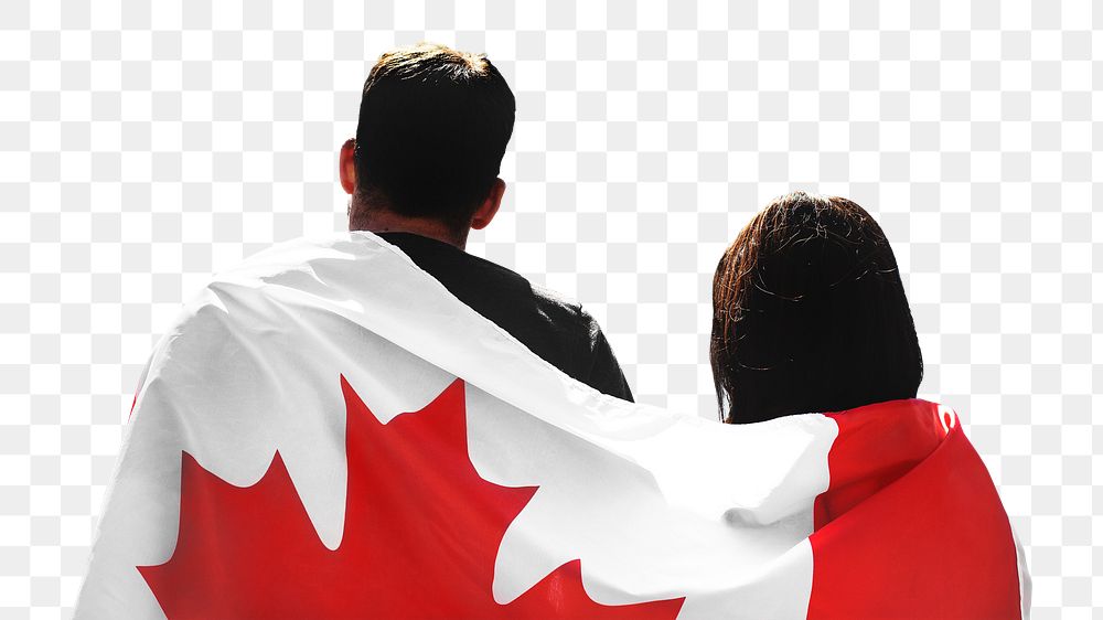 Canadian flag png sticker, transparent background