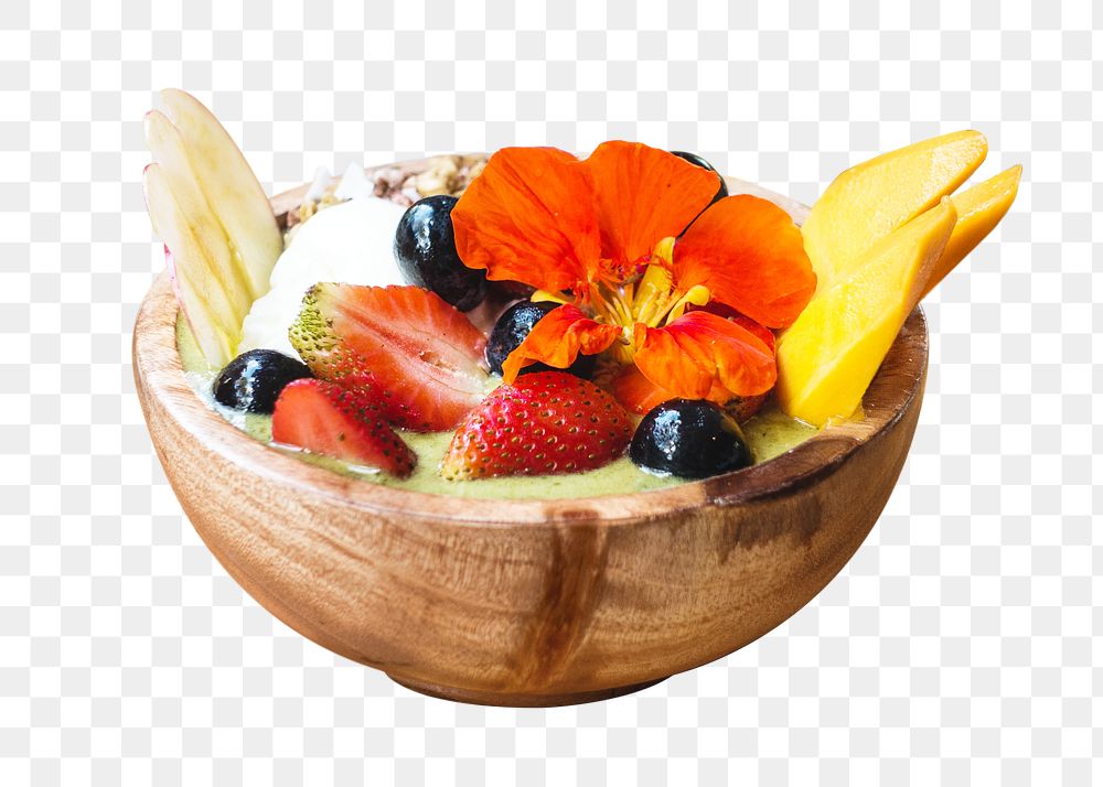 Png smoothie bowl sticker, transparent background