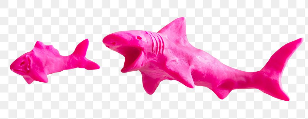 Pink plasticine shark png fish, transparent background