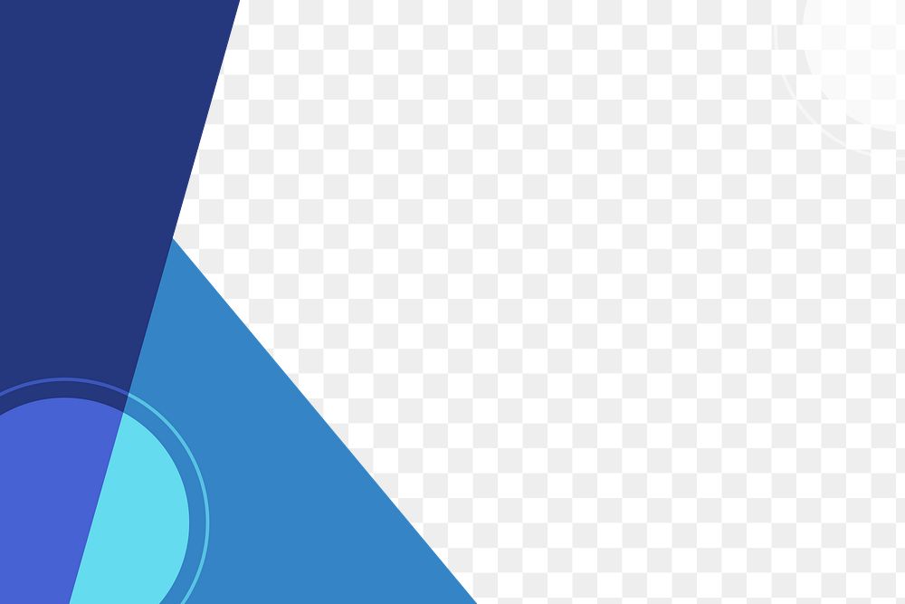 Modern business blue png border, transparent background