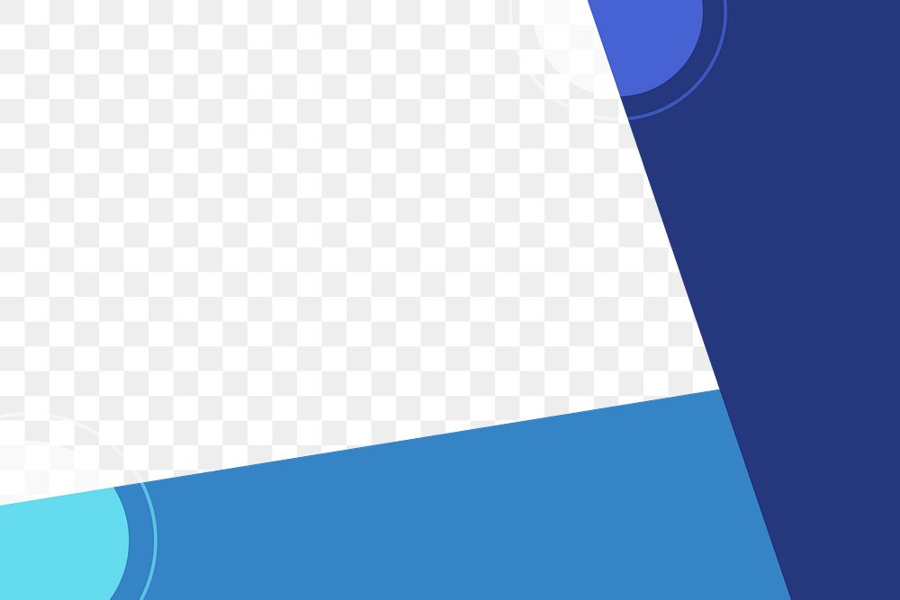 Modern business blue png border, transparent background