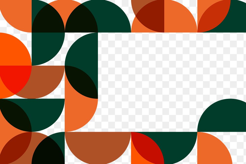 Orange Bauhaus png border frame, transparent background