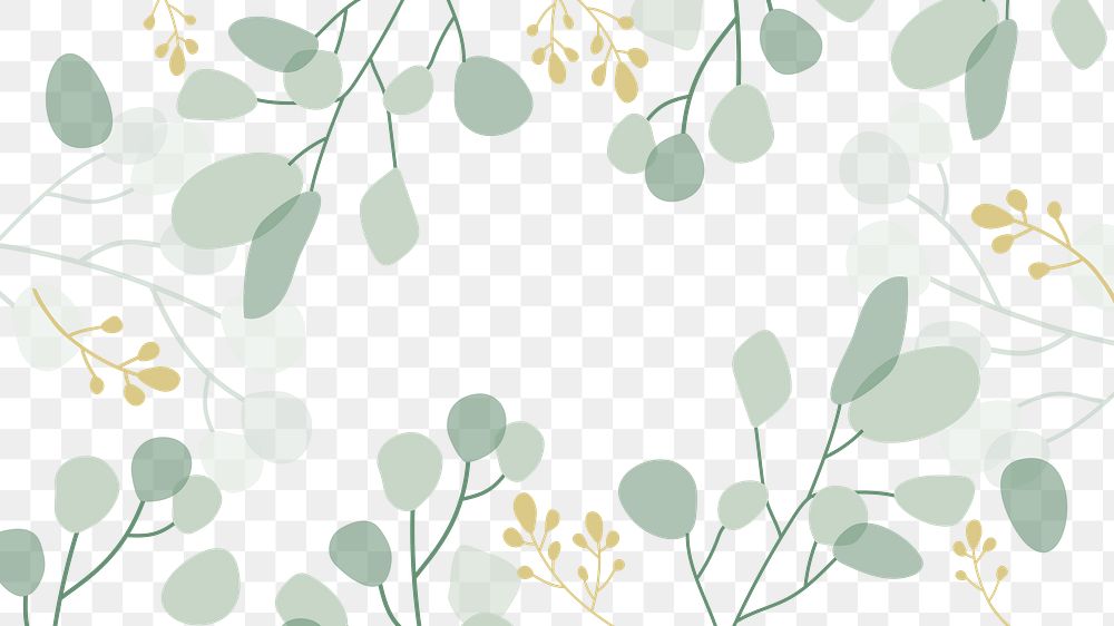 Aesthetic botanical png border, transparent background