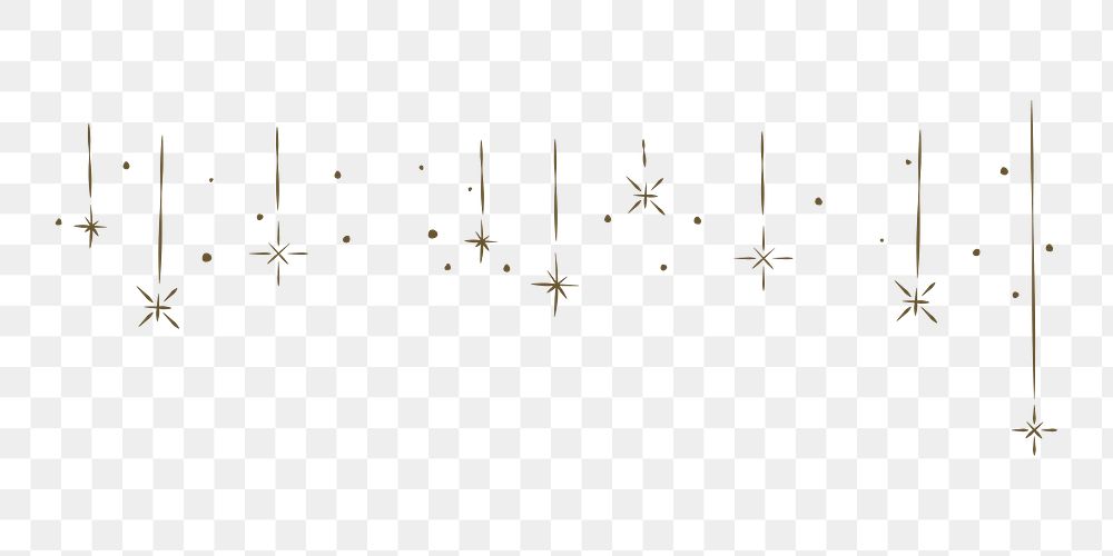 Falling stars png divider sticker, transparent background