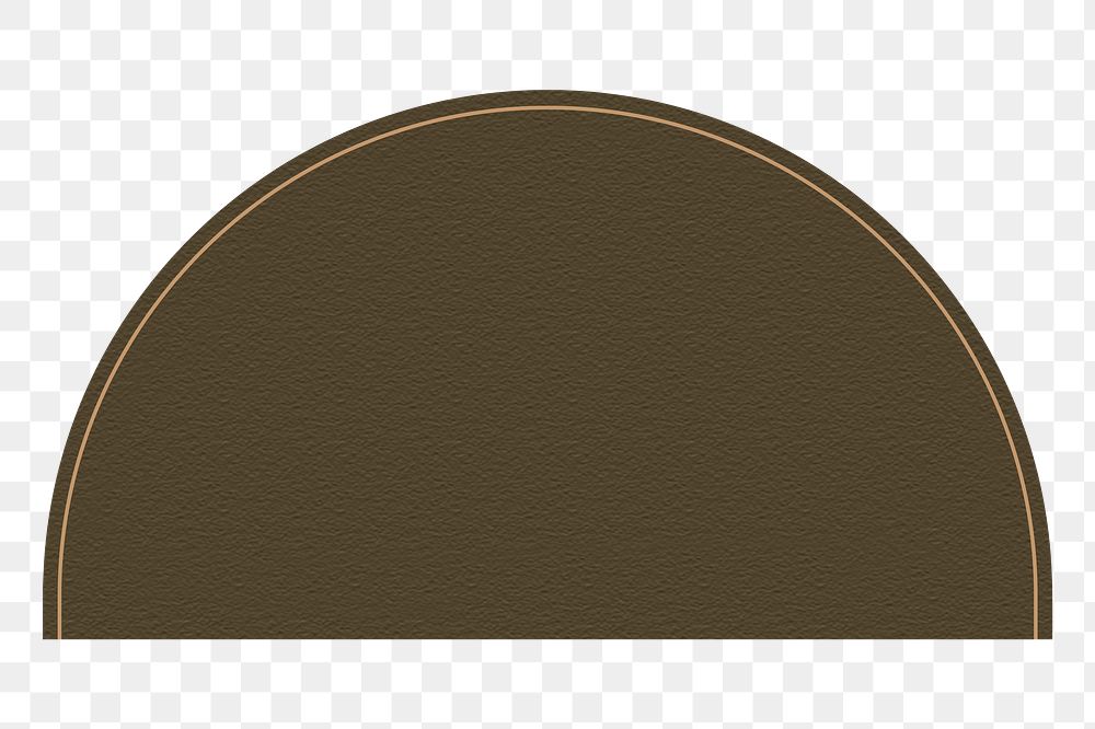Brown semi-circle png sticker, geometric shape, transparent background