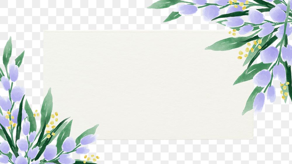 Rectangle frame png floral border sticker, transparent background