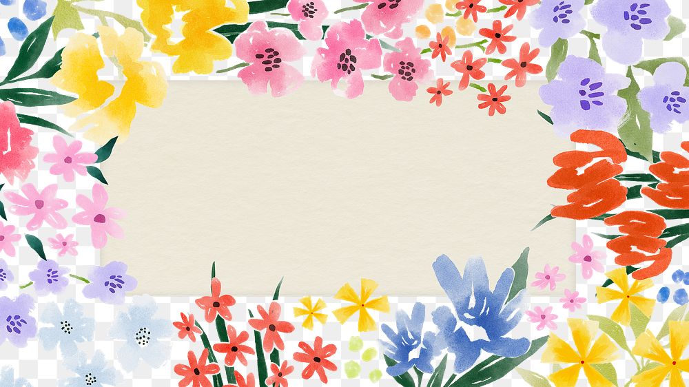 Spring flower frame desktop wallpaper, aesthetic copy space psd