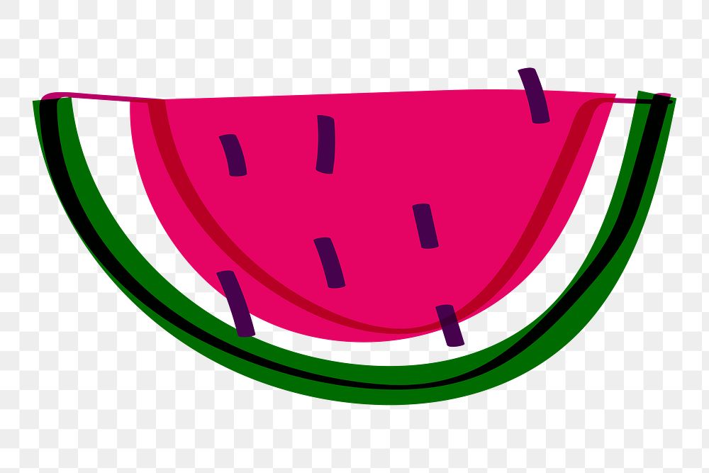 Watermelon png doodle fruit sticker, transparent background