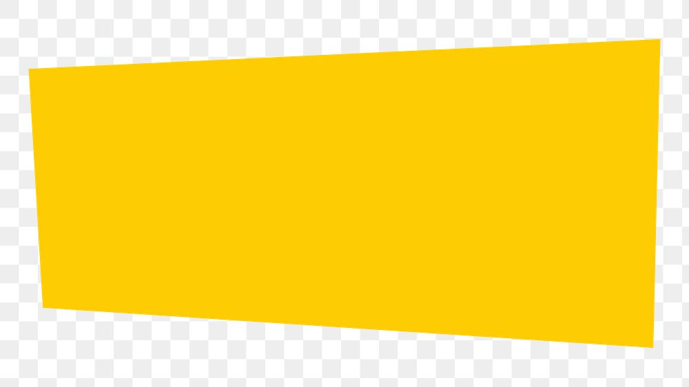 Yellow rectangle shape png sticker, transparent background