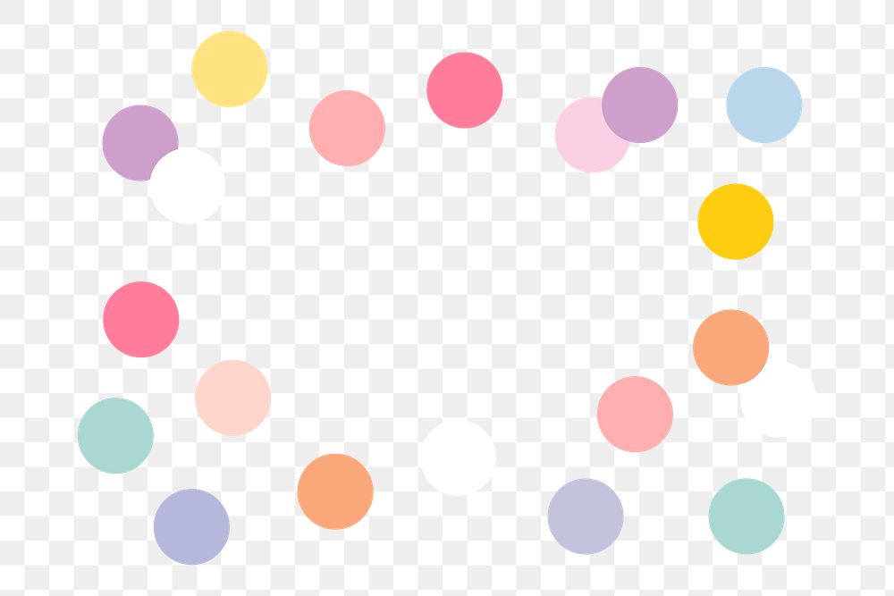 Colorful polka dots png sticker, transparent background