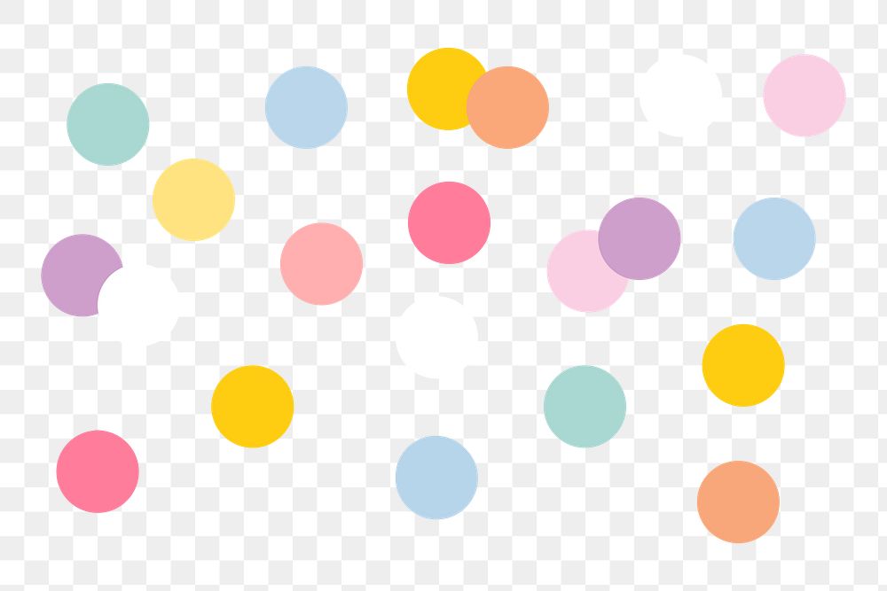 Colorful polka dots  png sticker, transparent background