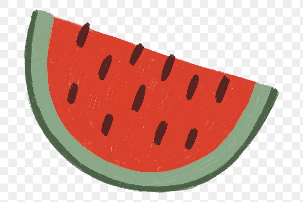 Watermelon fruit png sticker, cute food doodle, transparent background