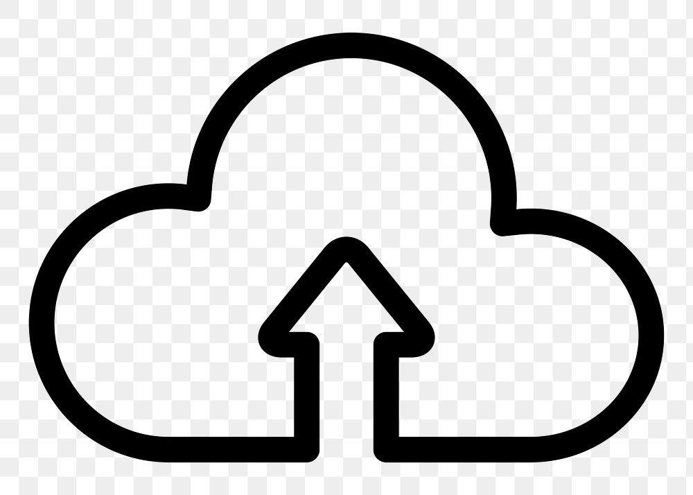 Cloud upload png icon sticker, transparent background