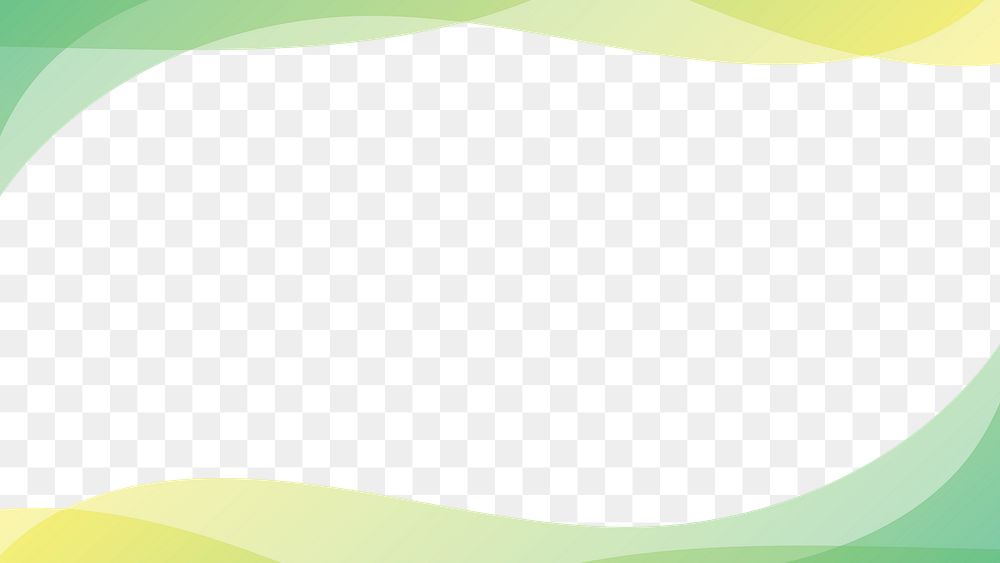 Gradient border png abstract green sticker, transparent background