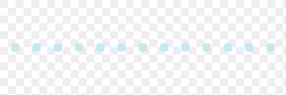 Blue dotted line png divider, transparent background