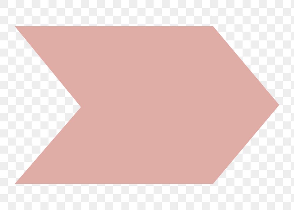 Pink arrow, page marker in transparent background