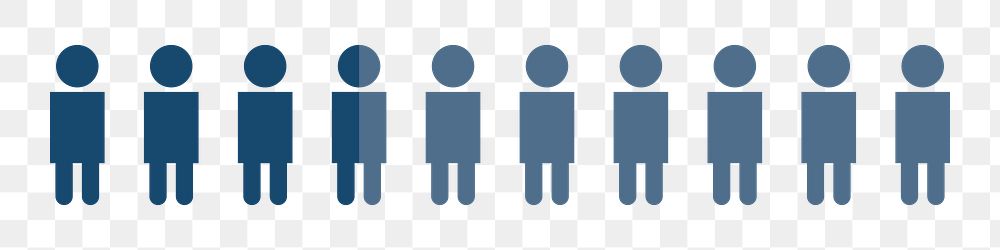 Blue people png characters, business design element in transparent background