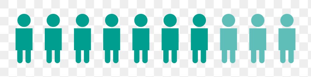 People png green characters, business design element in transparent background