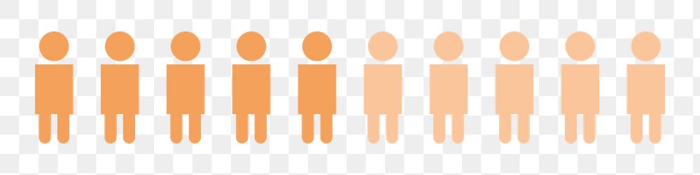 People png characters, business design element in transparent background