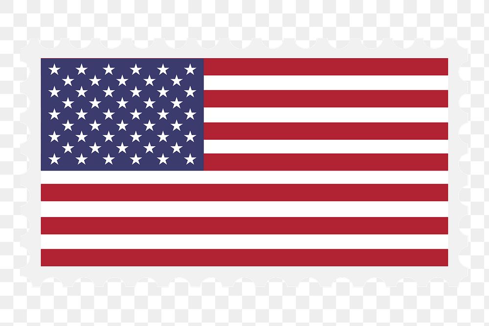 American flag png stamp illustration, transparent background. Free public domain CC0 image.