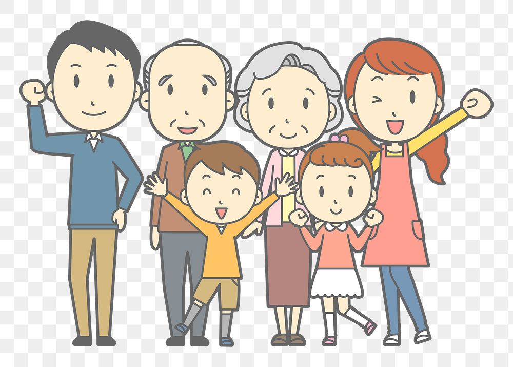 Family png illustration, transparent background. Free public domain CC0 image.