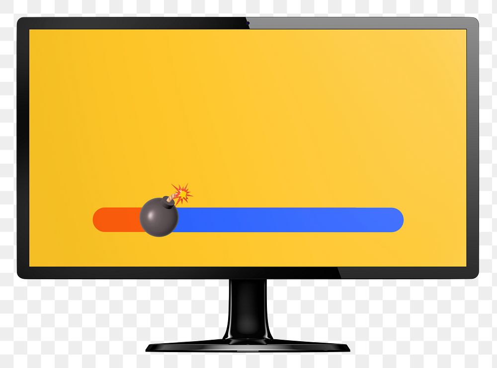 Computer desktop png yellow screen sticker, transparent background