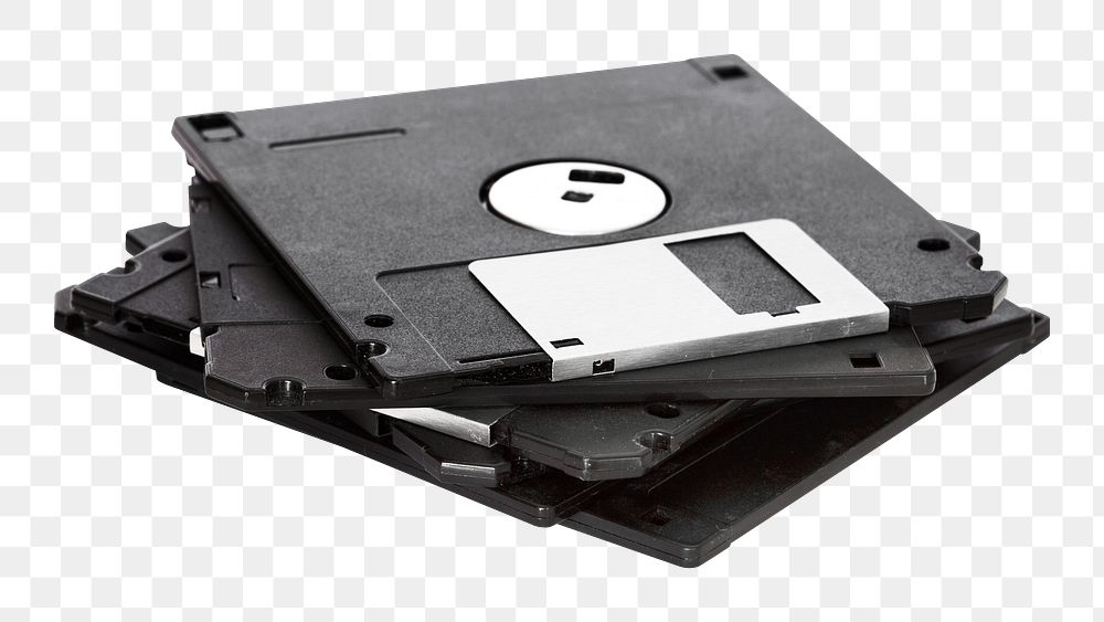 Floppy disks png sticker, transparent background 