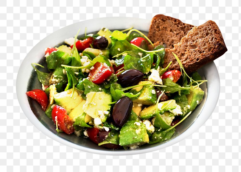 Salad bowl png sticker, transparent background 