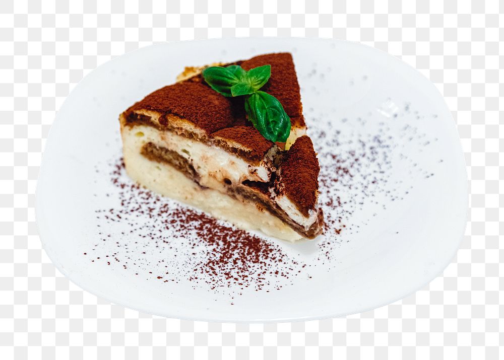 Tiramisu cake png sticker, transparent background