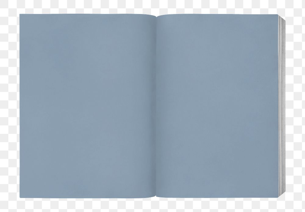 Open blue book png sticker, transparent background