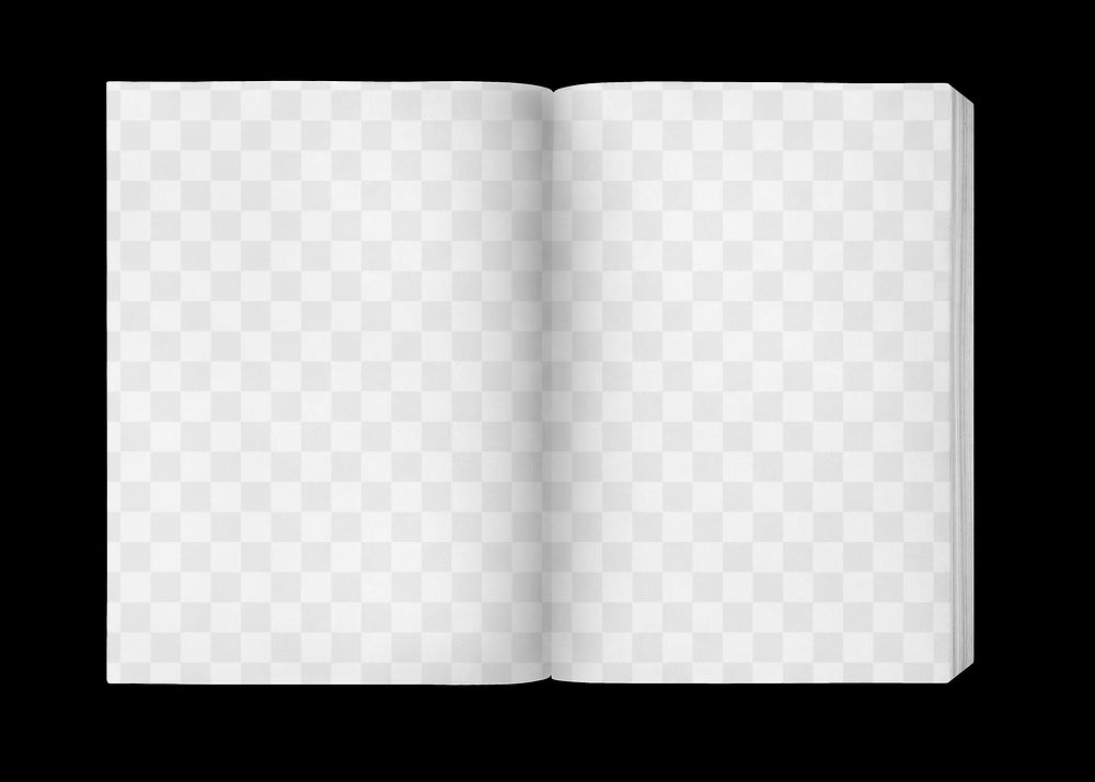 Open book png mockup, transparent design