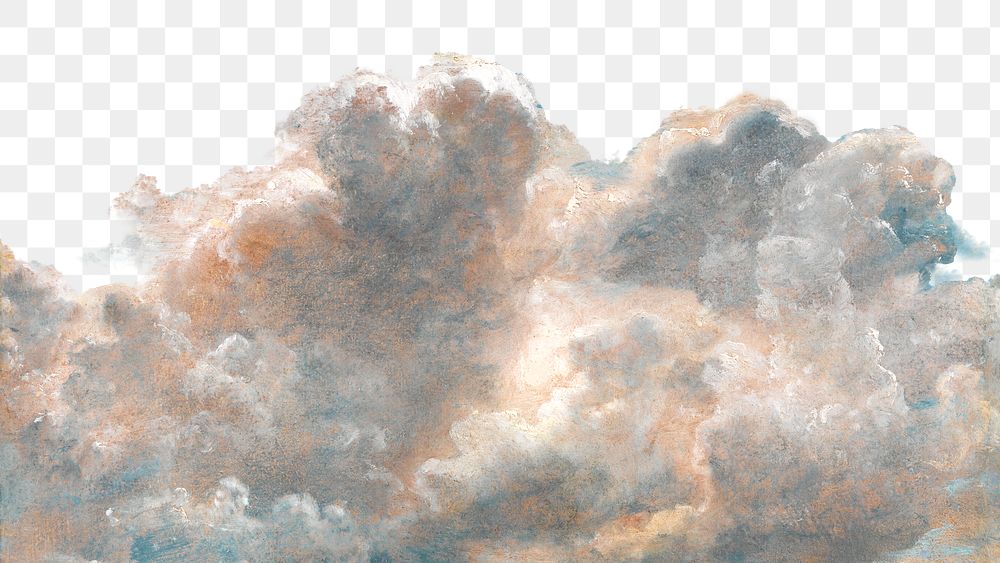 Aesthetic cloud png on transparent background.  Remastered by rawpixel