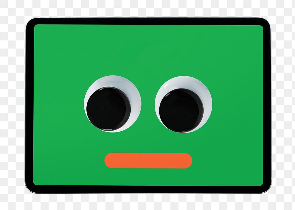 Googly eyes tablet png sticker, transparent background