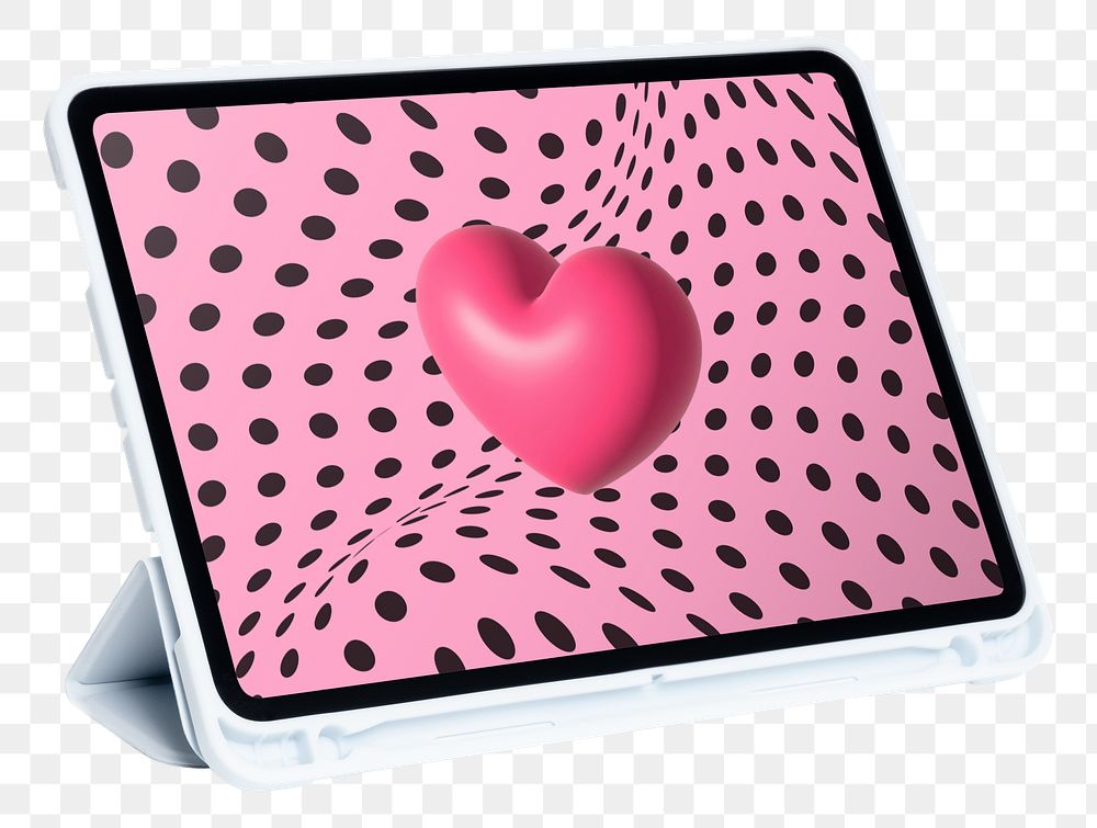 Tablet png pink screen sticker, transparent background