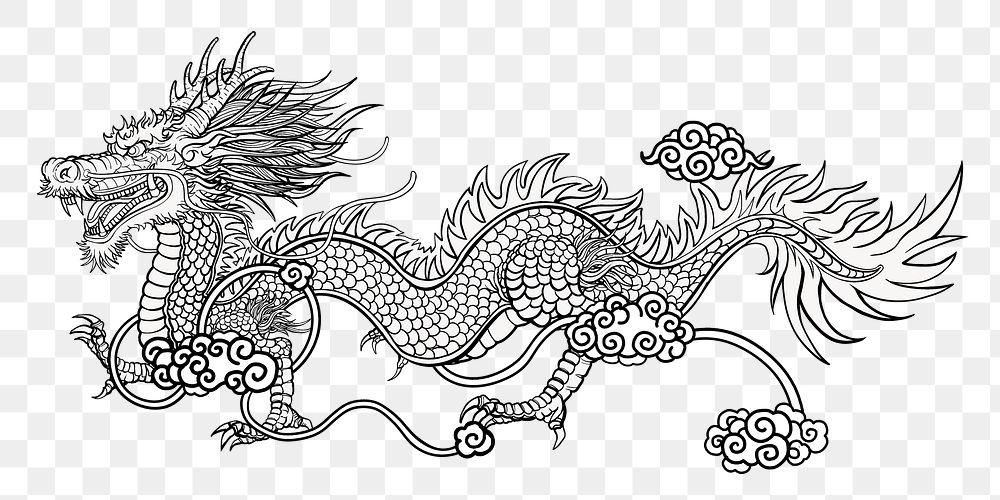 Traditional Chinese dragon png sticker, transparent background