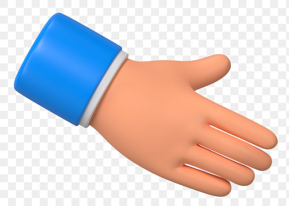 Businessman png extending hand to shake, business etiquette in 3D, transparent background