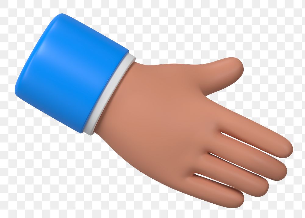 Businessman png extending hand to shake, business etiquette in 3D, transparent background