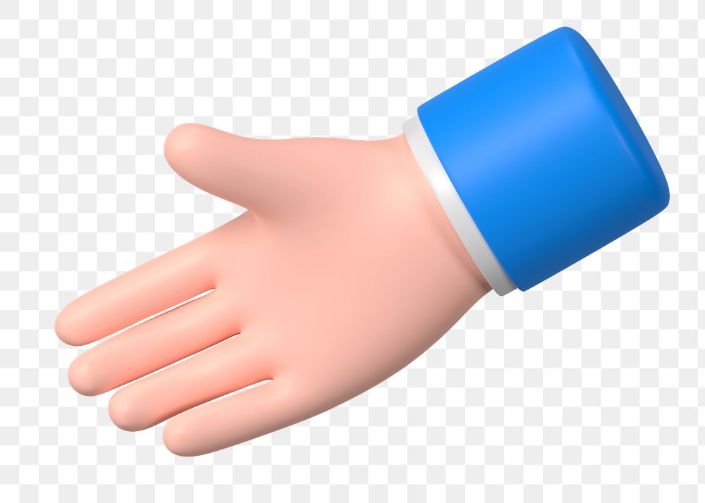 Businessman extending hand png clipart, 3D graphic on transparent background