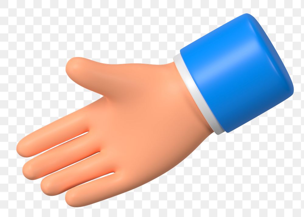 Businessman png extending hand to shake, business etiquette in 3D, transparent background