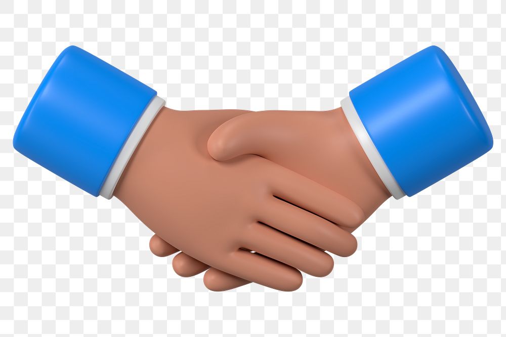 3D business handshake png sticker, gesture, etiquette illustration, transparent background