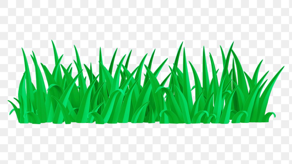 Green grass clipart png, 3d graphic, transparent background
