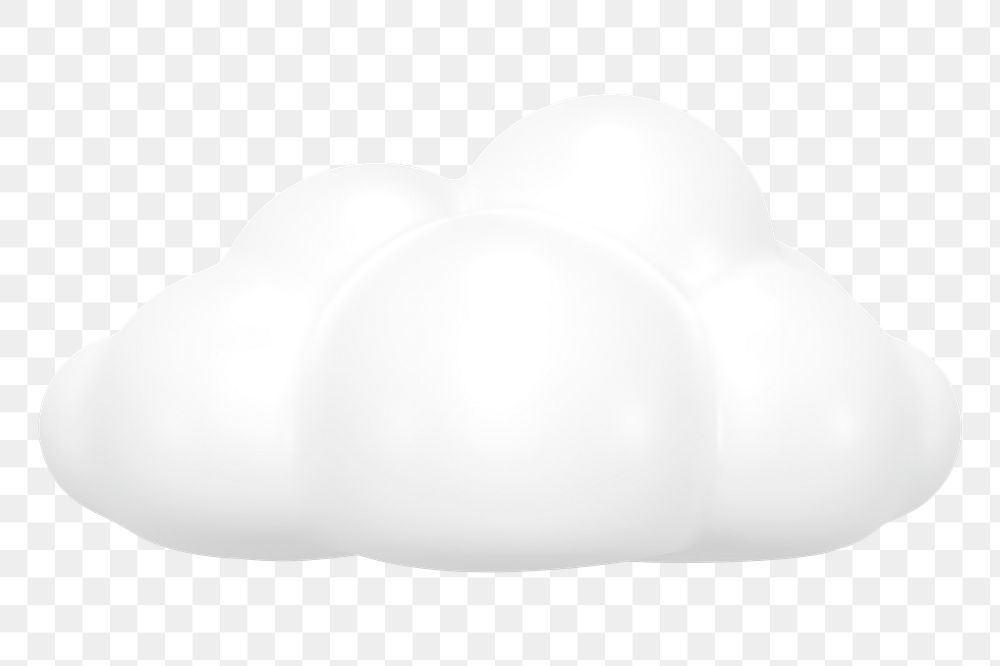 White cloud png sticker, weather forecast graphic on transparent background