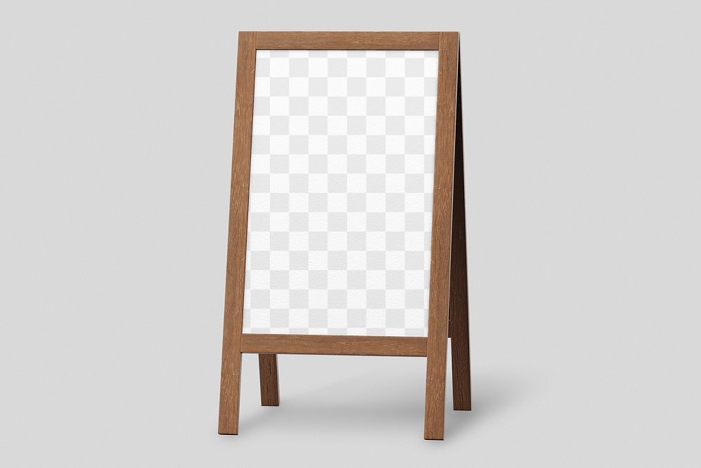 A-frame sign png transparent mockup