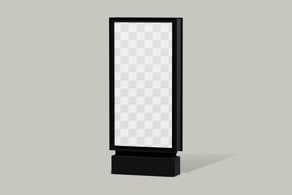 Bus stop png sign mockup, 3D rendering, transparent design