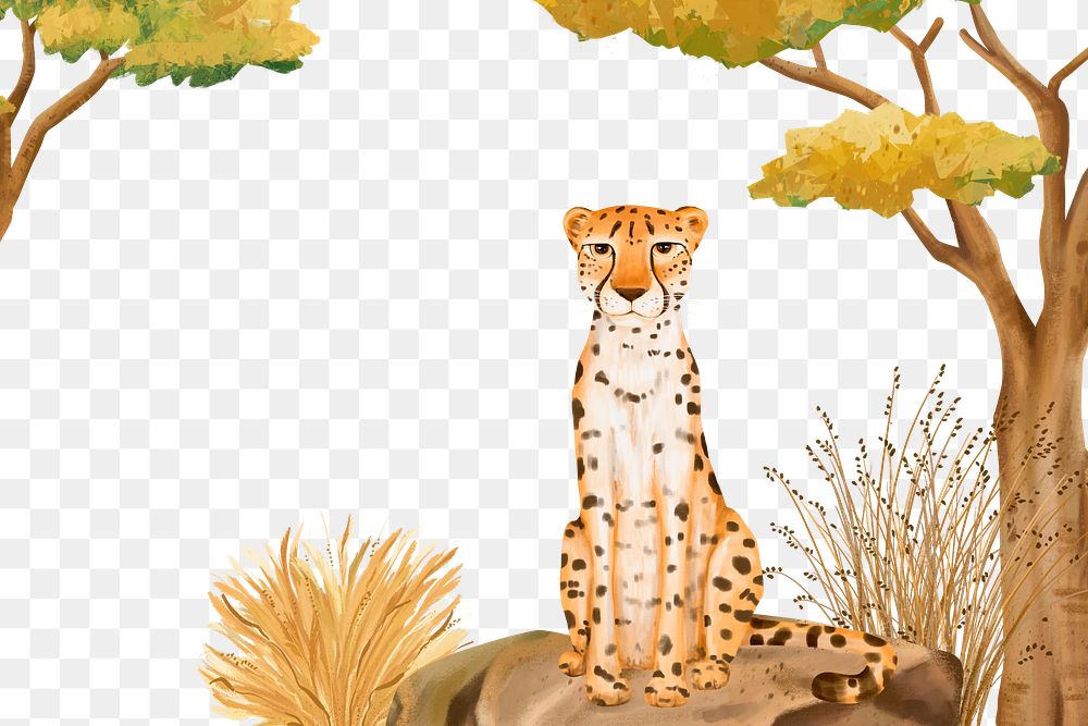 Cheetah wildlife png, animal illustration, transparent background
