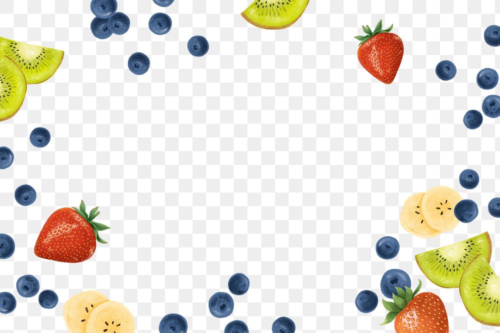 Smoothie fruits png frame transparent background