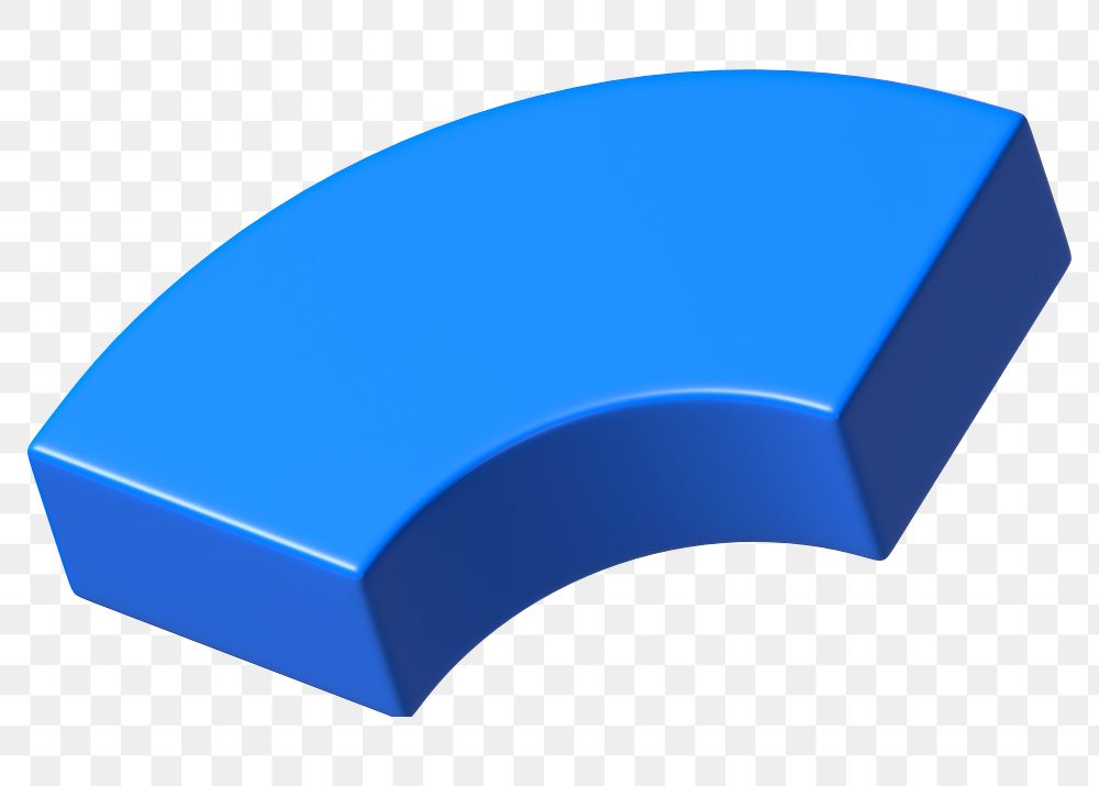 PNG 3D blue quarter torus clip art, transparent background