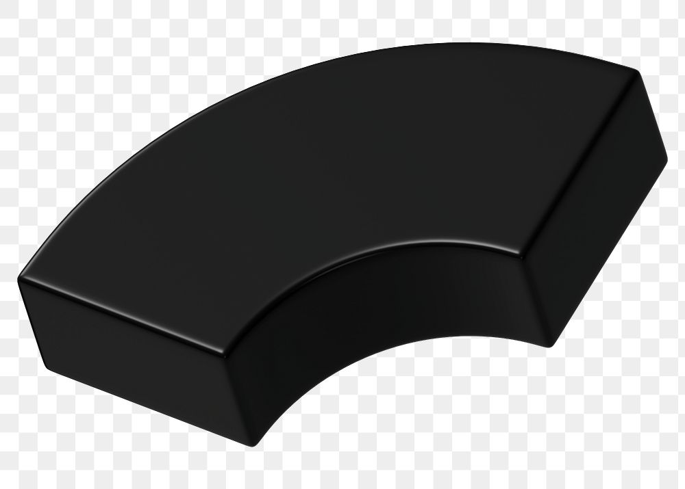 PNG 3D black quarter torus clip art, transparent background