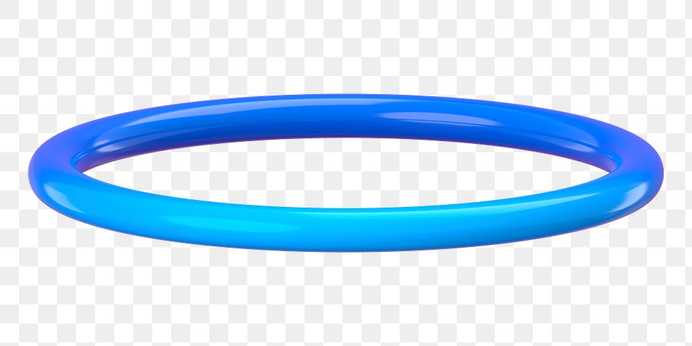 3D shape png blue ring sticker, transparent background